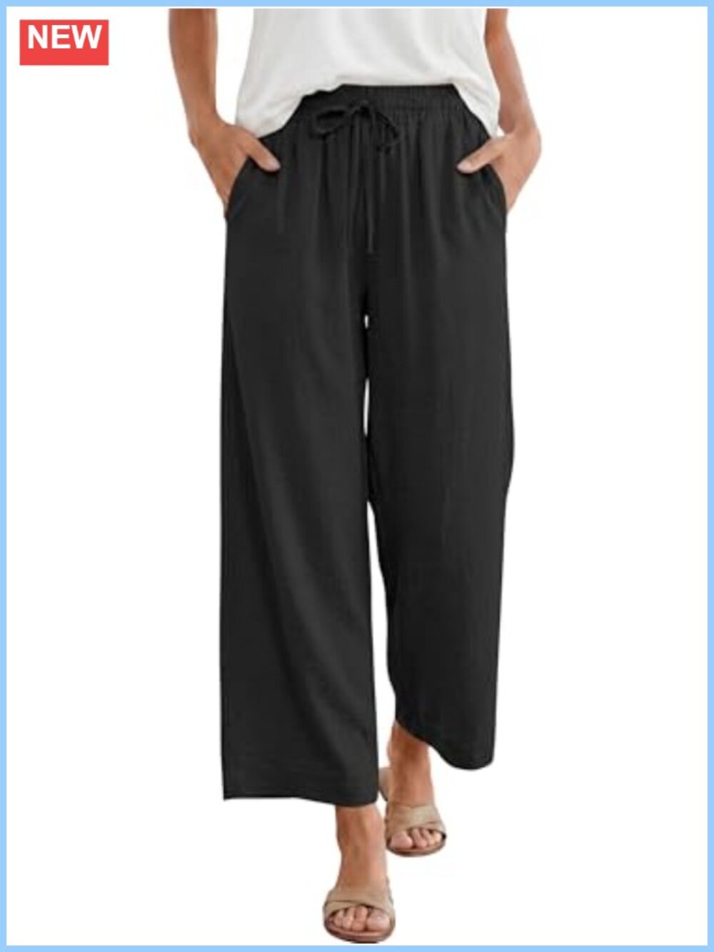 Women Wide Leg High Waisted Palazzo Pants Lounge Flowy Casual Summer Trousers